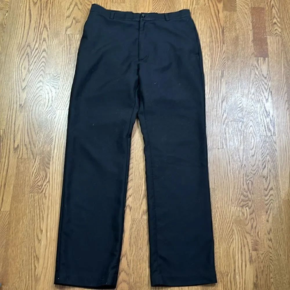 Chaps Black Flat Front Pants 32x32